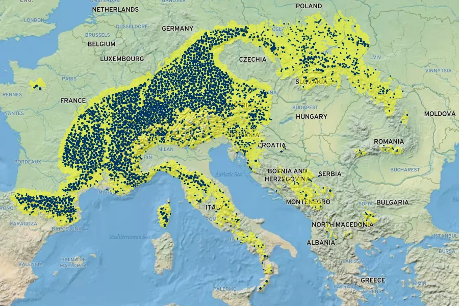 Abies alba Native Range