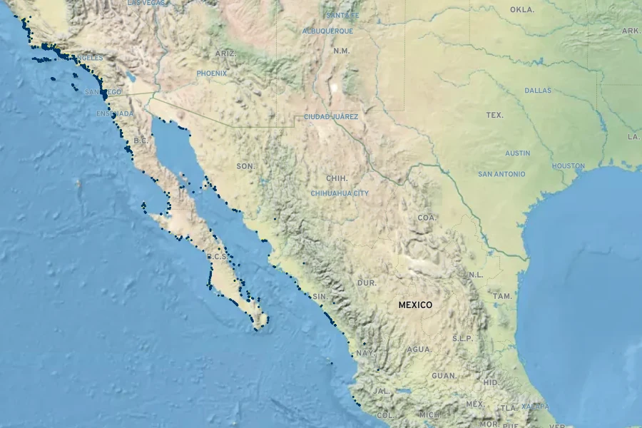 Abronia maritima Native Range