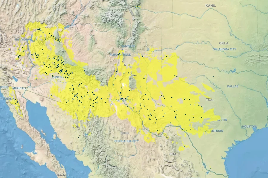 Abutilon parvulum Native Range