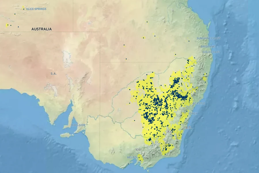 Acacia doratoxylon Native Range