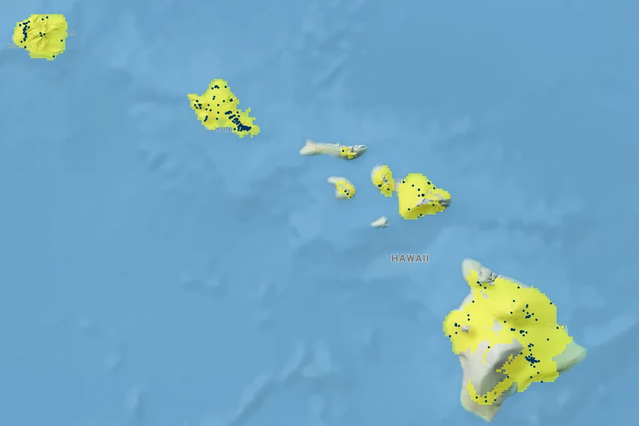 Acacia koa Native Range
