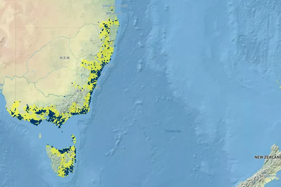 Acacia stricta Native Range