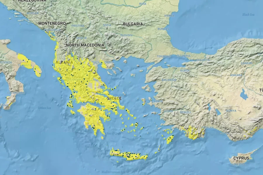 Acanthus spinosus Native Range