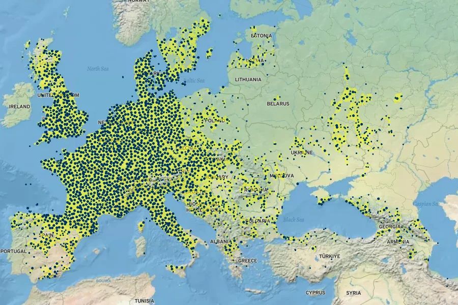 Acer campestre Native Range