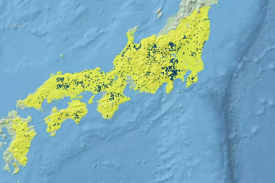 Acer crataegifolium Native Range