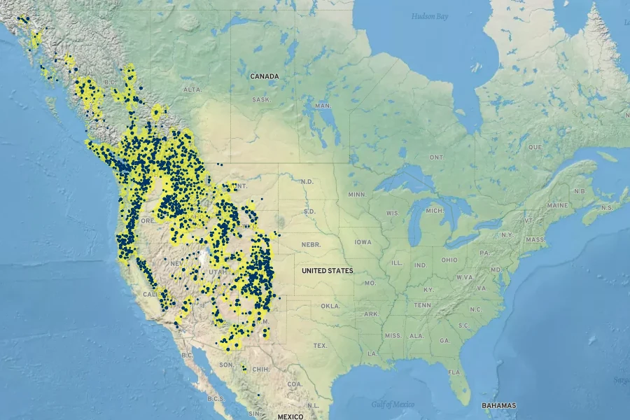 Acer glabrum Native Range