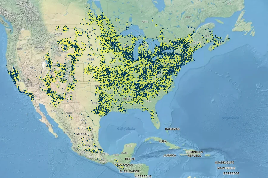 Acer negundo Native Range