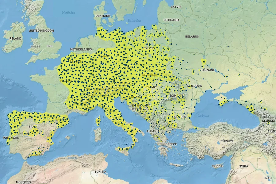 Acer pseudoplatanus Native Range