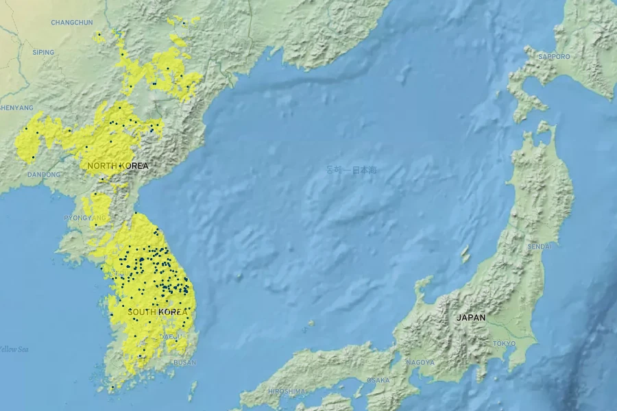 Acer triflorum Native Range