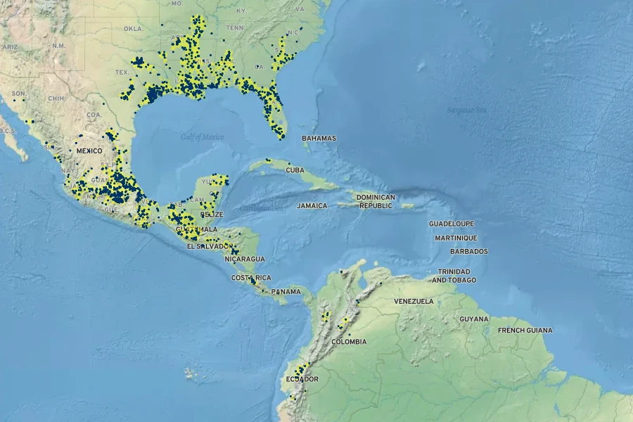 Acmella repens Native Range