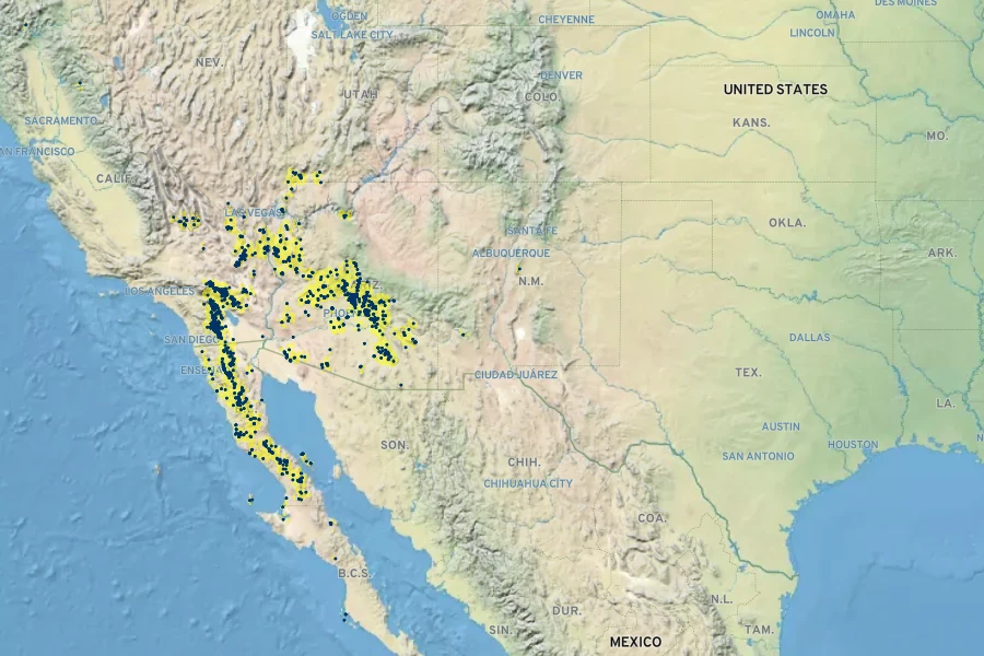 Acmispon rigidus Native Range
