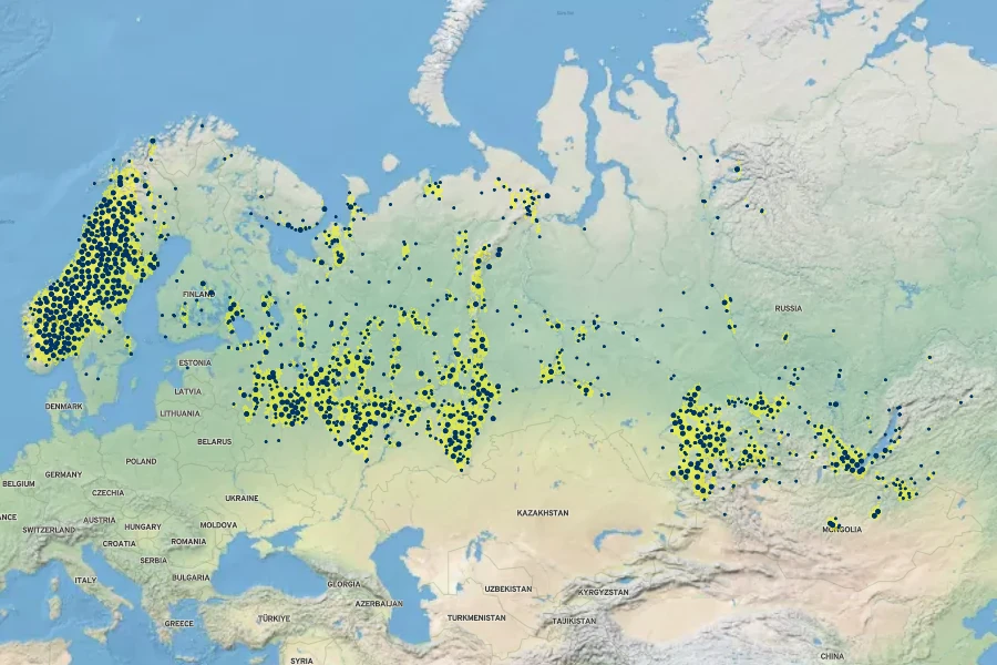 Aconitum septentrionale Native Range