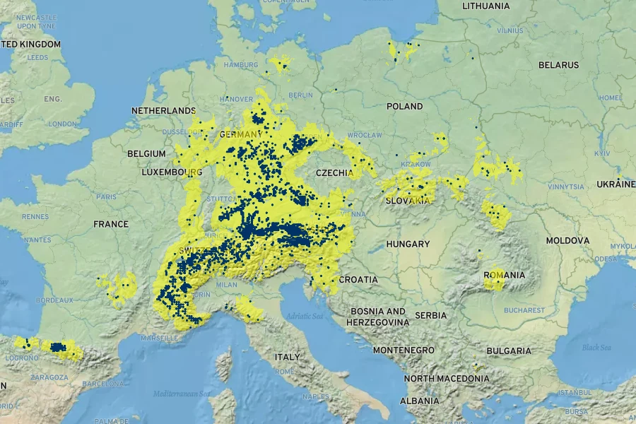 Aconitum variegatum Native Range