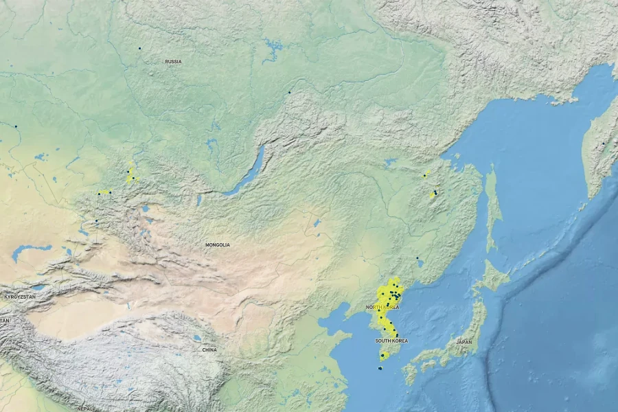 Aconitum villosum Native Range