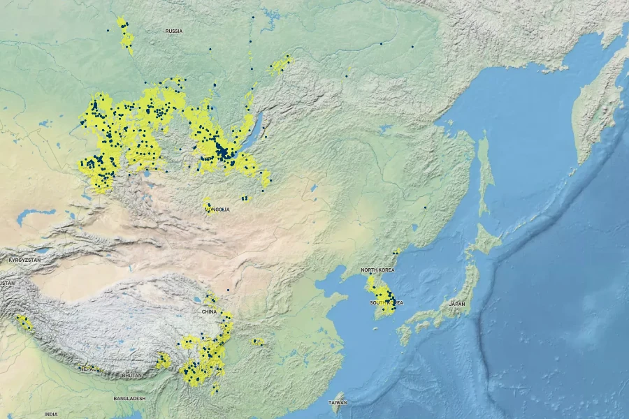 Actaea cimicifuga Native Range