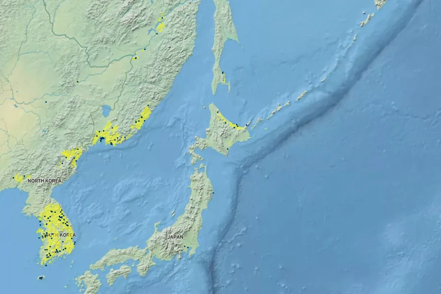 Adonis amurensis Native Range