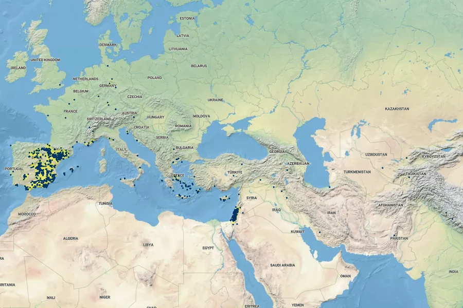 Adonis microcarpa Native Range
