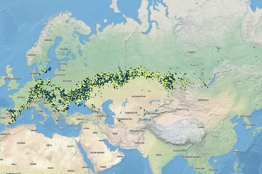 Adonis vernalis Native Range