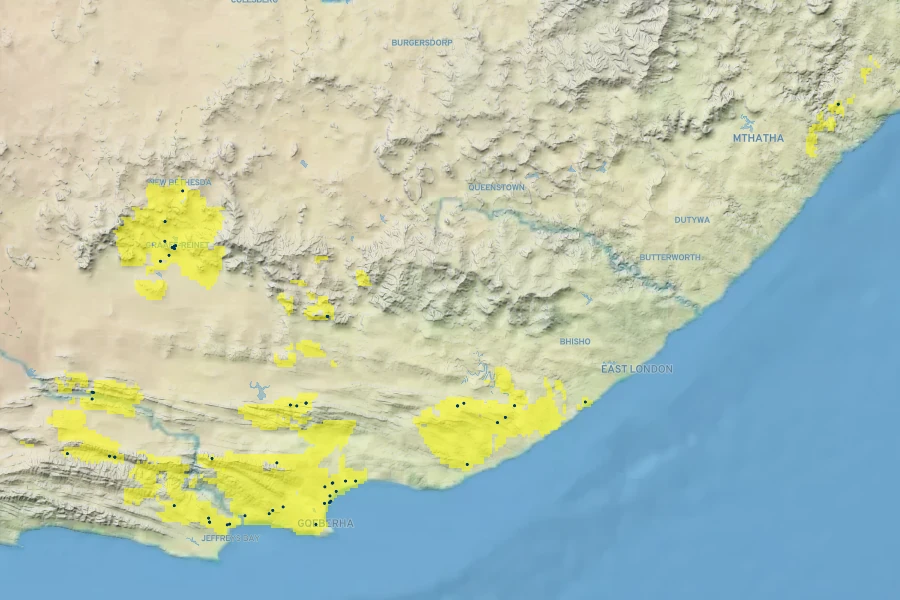 Adromischus cristatus Native Range