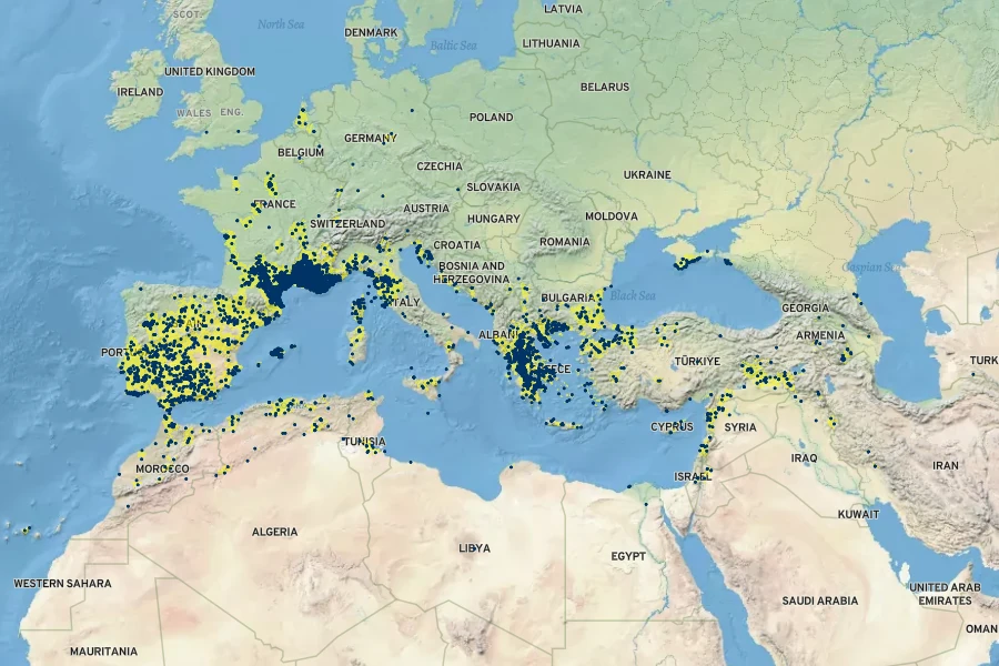 Aegilops neglecta Native Range