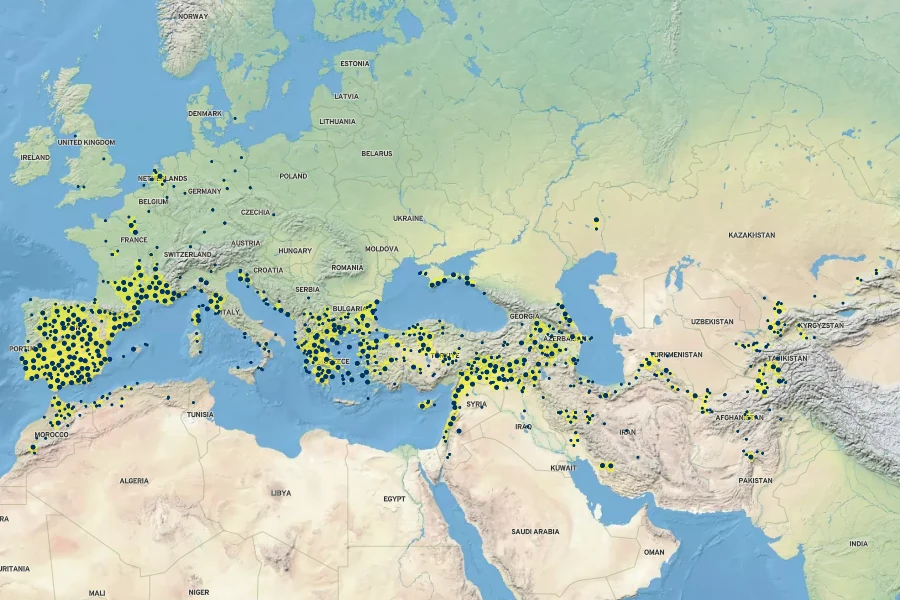 Aegilops triuncialis Native Range