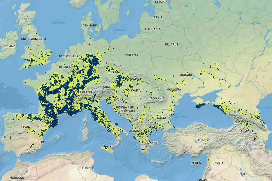 Aegonychon purpurocaeruleum Native Range