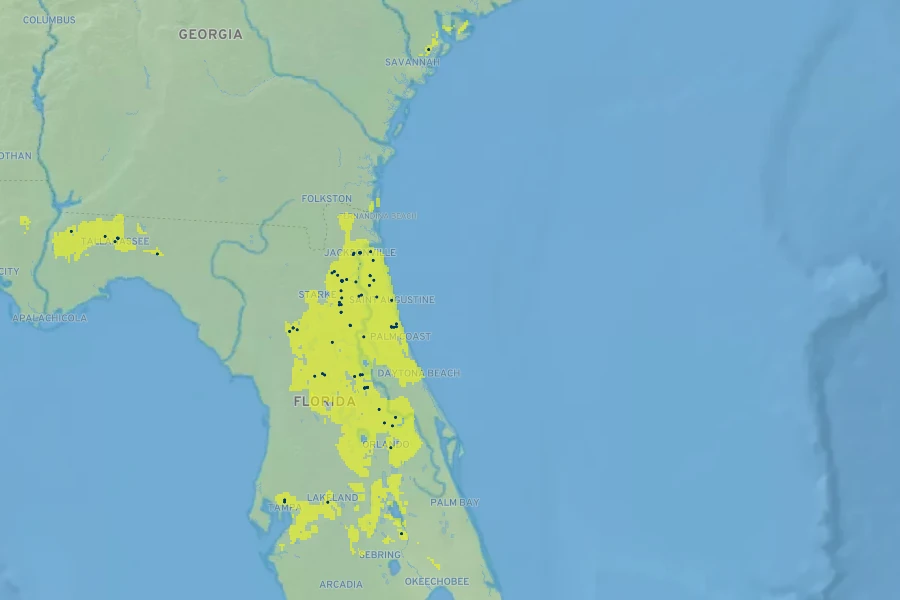 Agarista populifolia Native Range