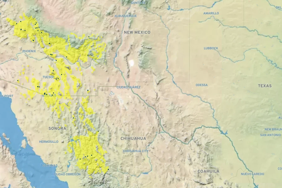 Agastache wrightii Native Range