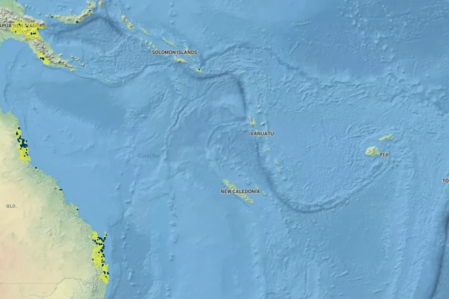 Agathis robusta Native Range