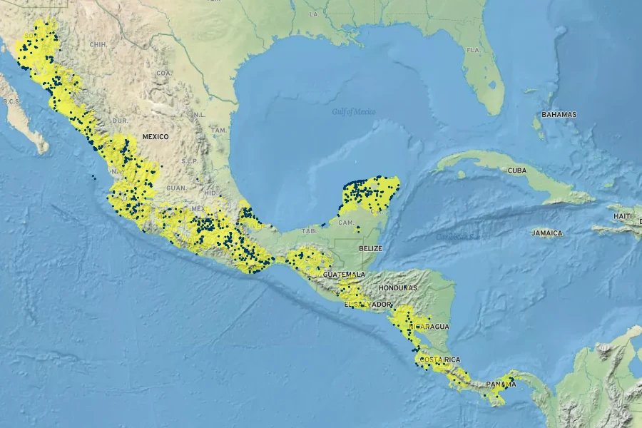Agave angustifolia Native Range