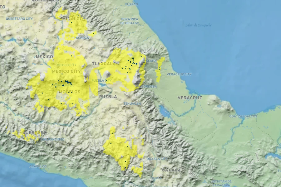 Agave horrida Native Range