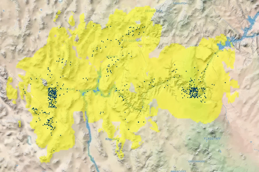 Agave utahensis Native Range