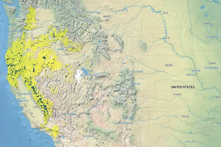 Ageratina occidentalis Native Range