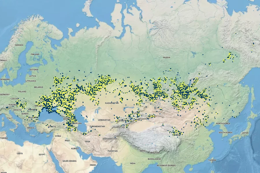Agropyron cristatum Native Range