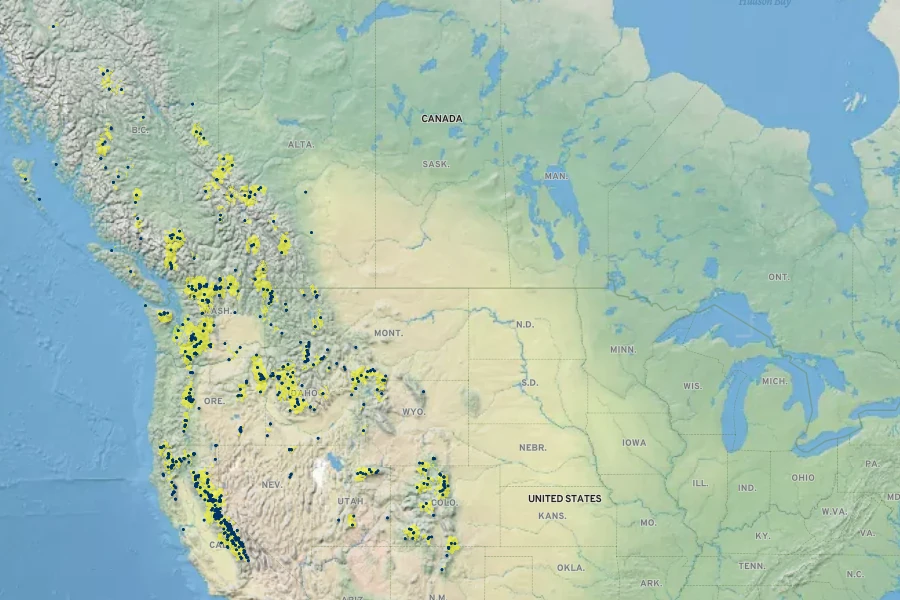 Agrostis variabilis Native Range