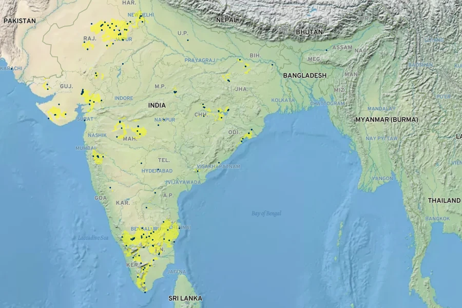 Ailanthus excelsa Native Range