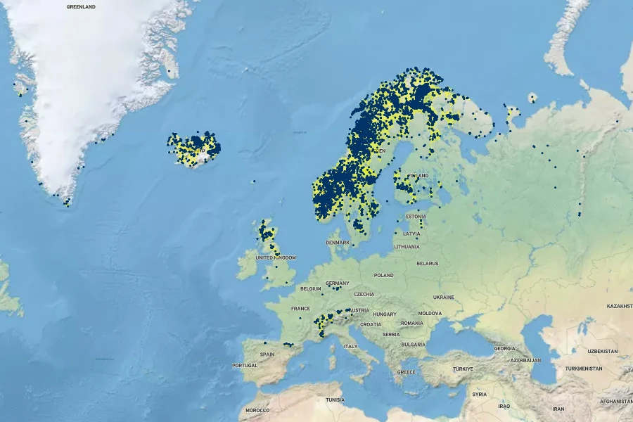 Alchemilla glomerulans Native Range