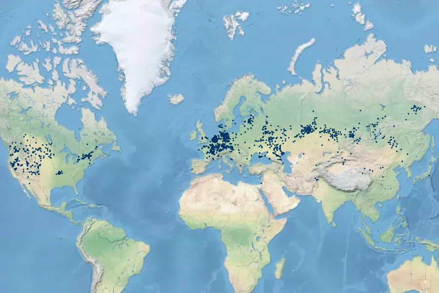 Alisma gramineum Native Range