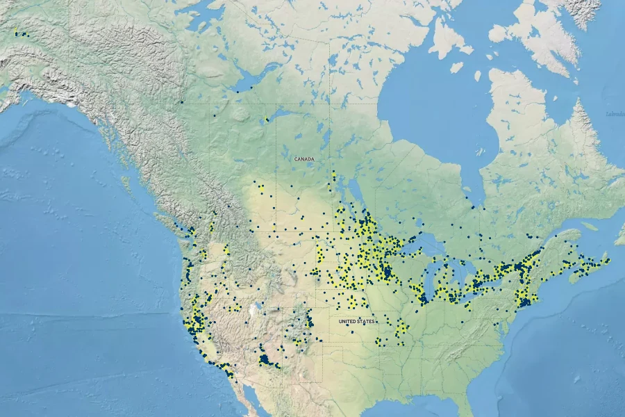 Alisma triviale Native Range