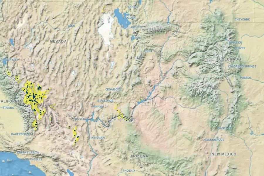 Allium atrorubens var. cristatum Native Range