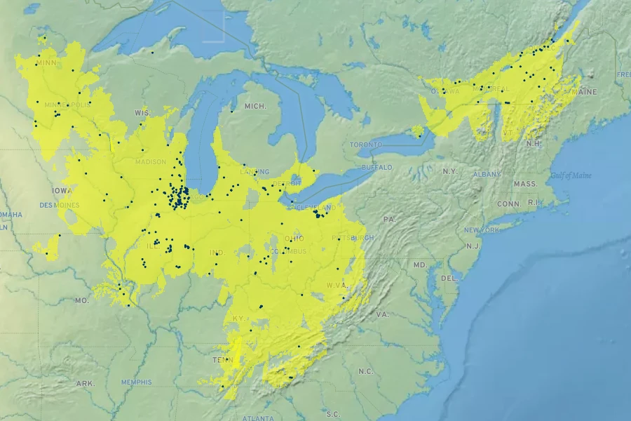 Allium burdickii Native Range