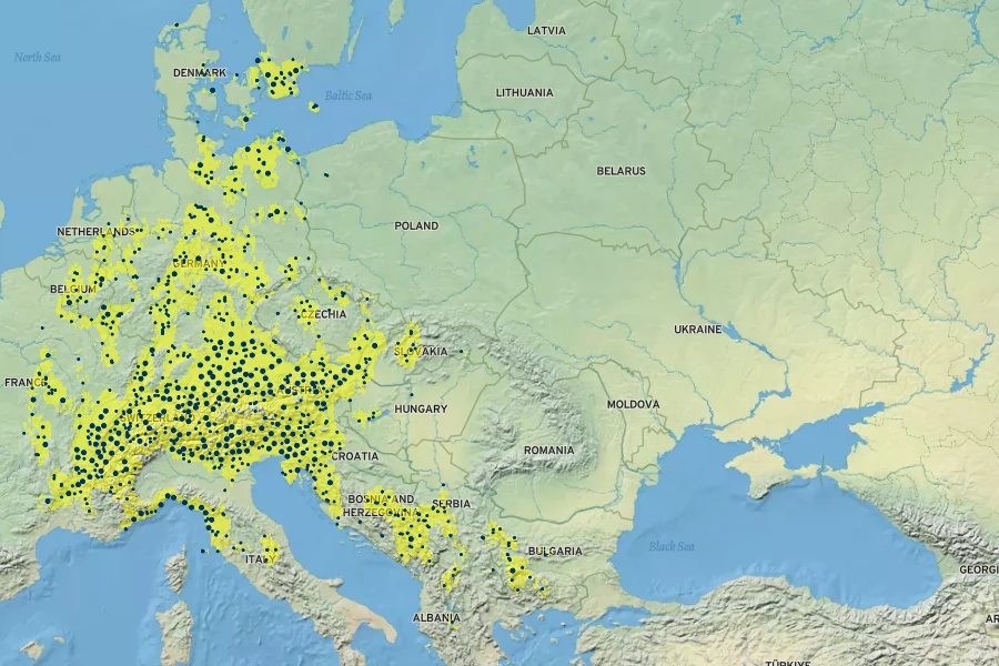 Allium carinatum Native Range
