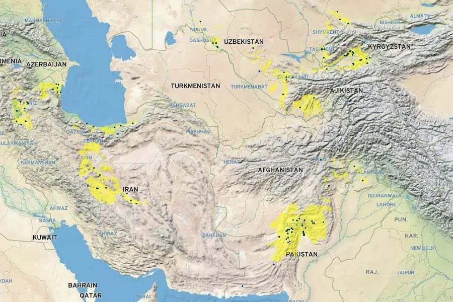 Allium cepa Native Range