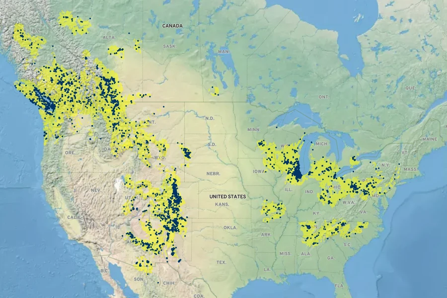 Allium cernuum Native Range