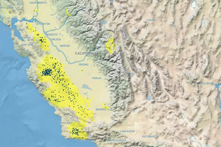 Allium crispum Native Range