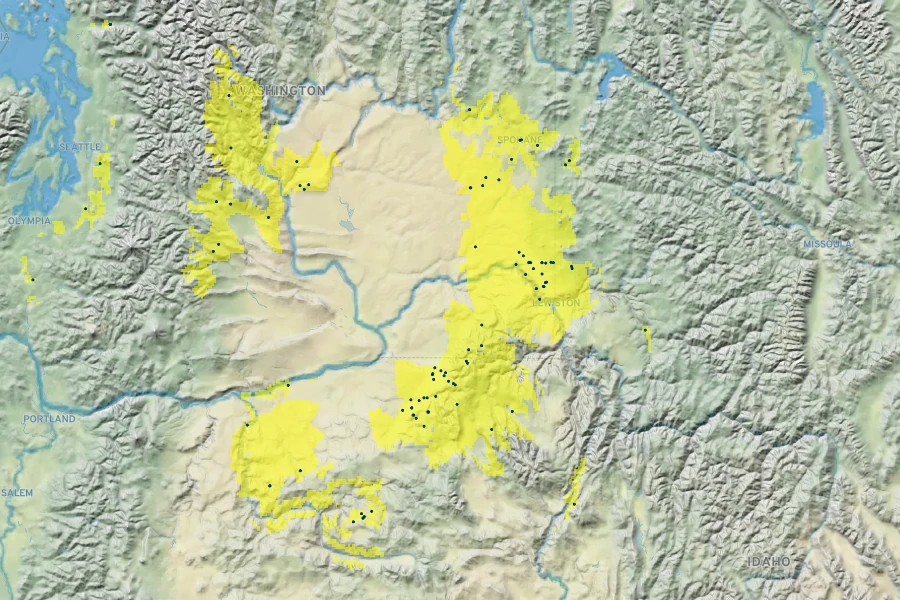 Allium douglasii Native Range