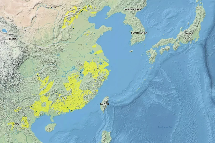Allium fistulosum Native Range