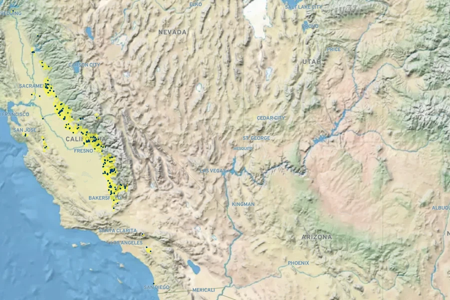 Allium hyalinum Native Range
