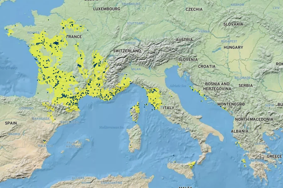 Allium longispathum Native Range