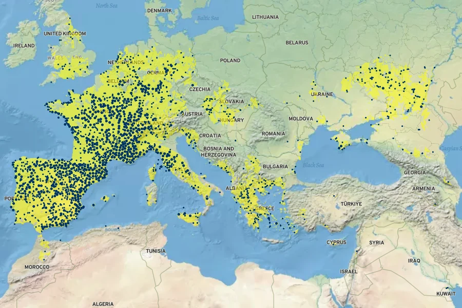Allium sphaerocephalon Native Range